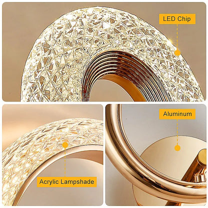 Modern Crystal Wall Lights Indoor Lighting Round/Oval LED Wall Lamp Home Decor for Kitchen Bedroom Living Room Creative Sconce