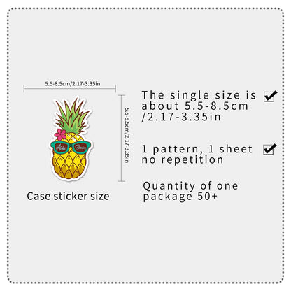 50Pcs Pineapple series Cartoon Cute Waterproof Sticker Skateboarding Snowboard Retro Vinyl Sticker