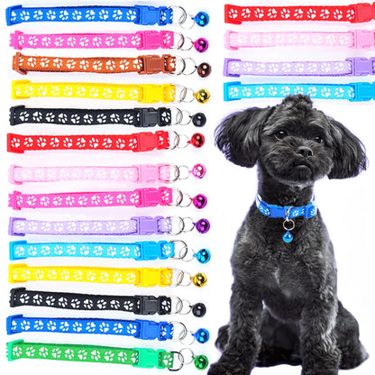 Colorful Pet Pattern Small Dog and Cat Collar with Bell Adjustable Bowties Dog Bow Ties DIY Band Pet Supplies Puppy Accessories