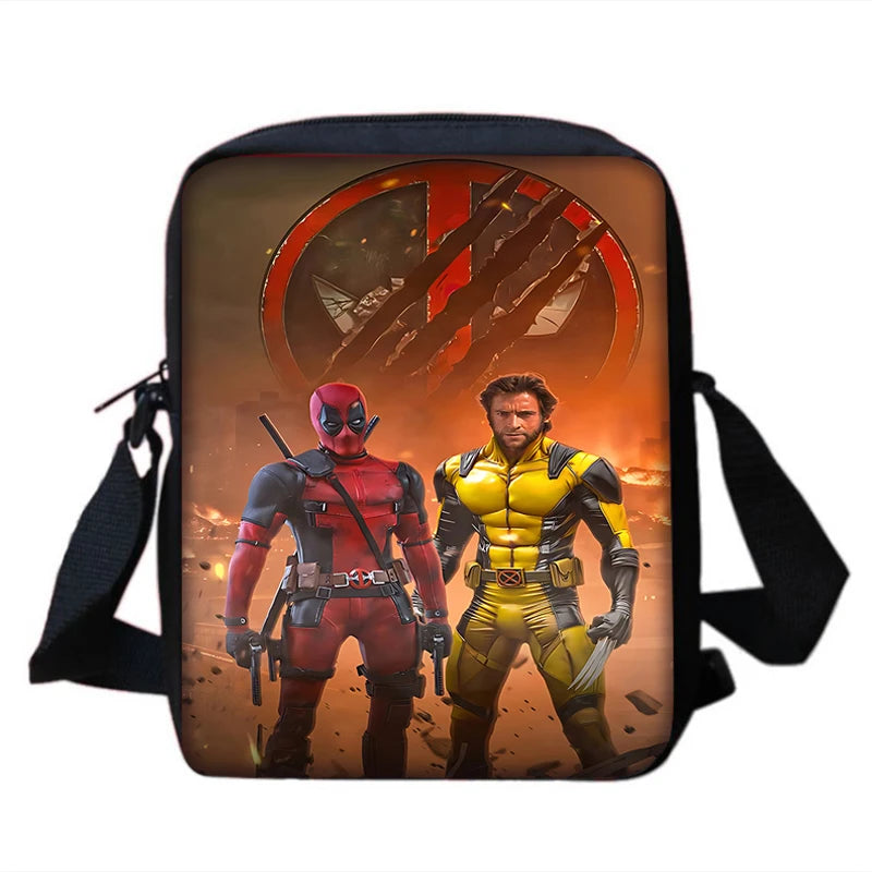 Child Superhero Deadpools Backpacks Shoulder Bag Pencil Case Pupil Large Capacity School Bags for Boys Girls Best Gift