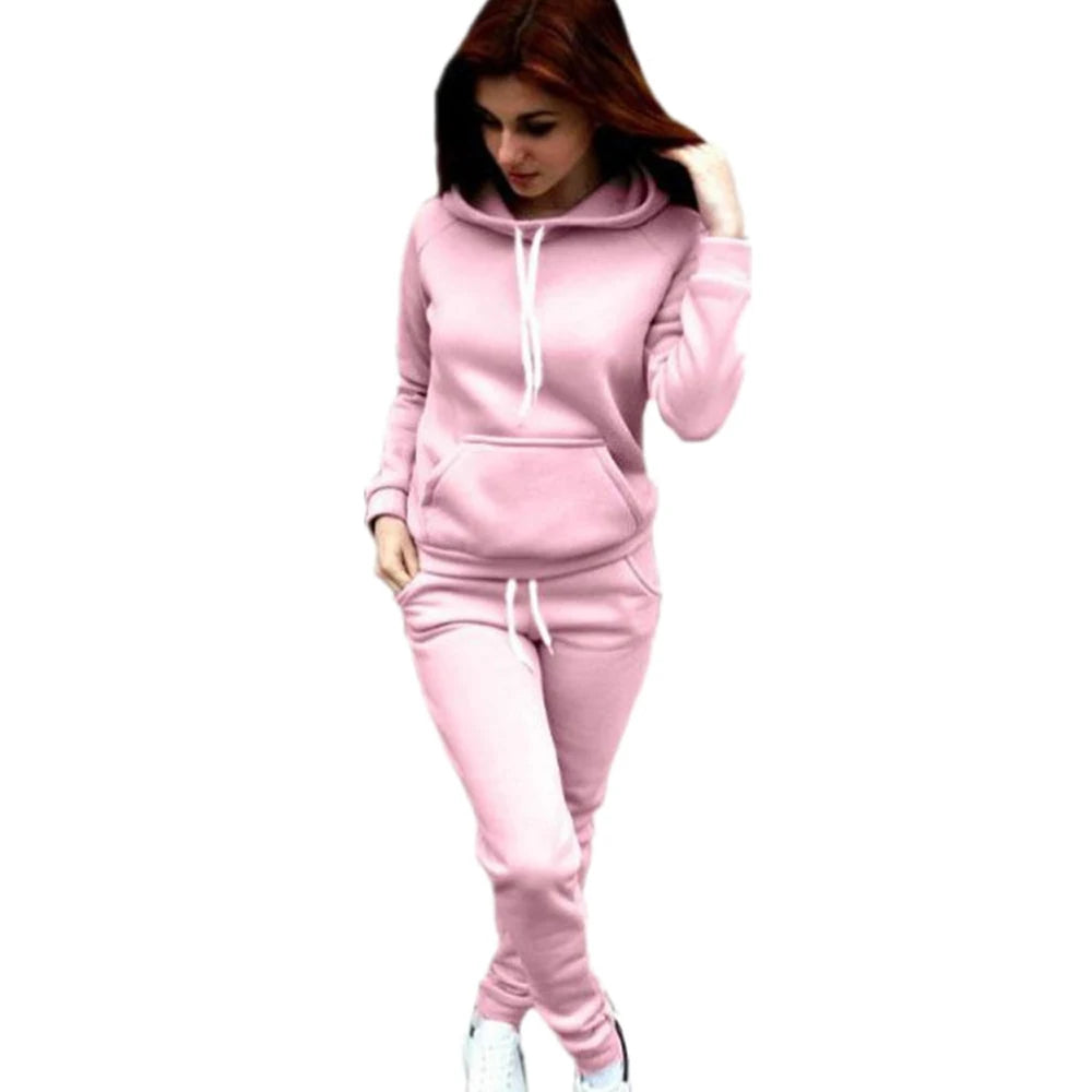 New Fashion Women's Hoodie Set Long Sleeve Pullover Hoodie 2-Piece Sportswear Set Women's Sportswear (S-4XL)