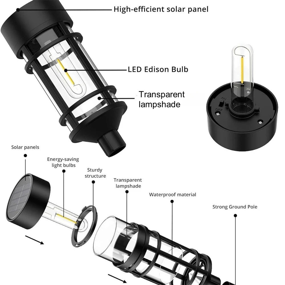 Solar Pathway Lights Outdoor LED Solar Garden Lights Solar Landscape Lights for Lawn Yard Walkway Driveway Decorations