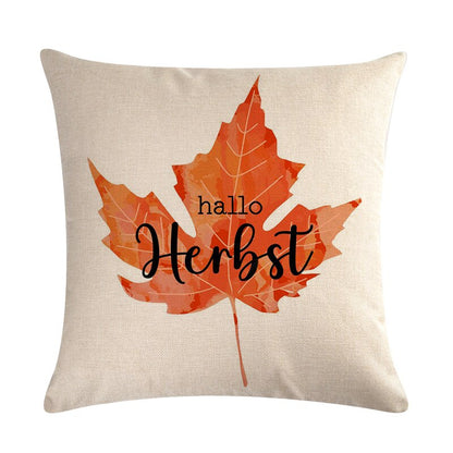 4Pcs Leaves Spirit Pumpkin And Red Truck Throw Cushion  Covers Autumn Harvest Thanksgiving  Decorative  Pillowcase