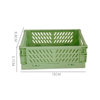 Crate Storage Box Plastic Storage Container Collapsible Basket Home Storage Supplies Desktop Cosmetic Stationery Organizer Boxes