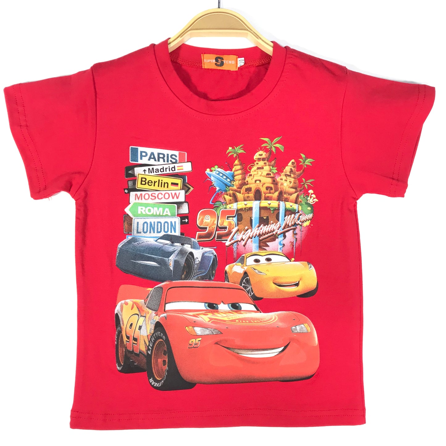 Disney 2022 New Kid Shirts Boys T-shirt Summer Short-sleeved  for Children's Cotton Baby Tee Clothes Kids Tops Car McQueen 3-9 Y