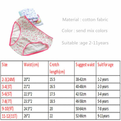 24pcs/Lot Cotton Girls Briefs Children's Underwear Triangle  Panties Kids Underpants 2-12Years