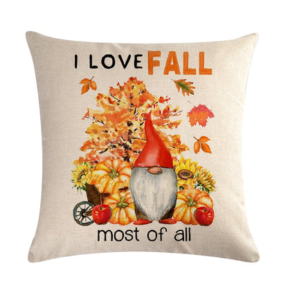 4Pcs Leaves Spirit Pumpkin And Red Truck Throw Cushion  Covers Autumn Harvest Thanksgiving  Decorative  Pillowcase