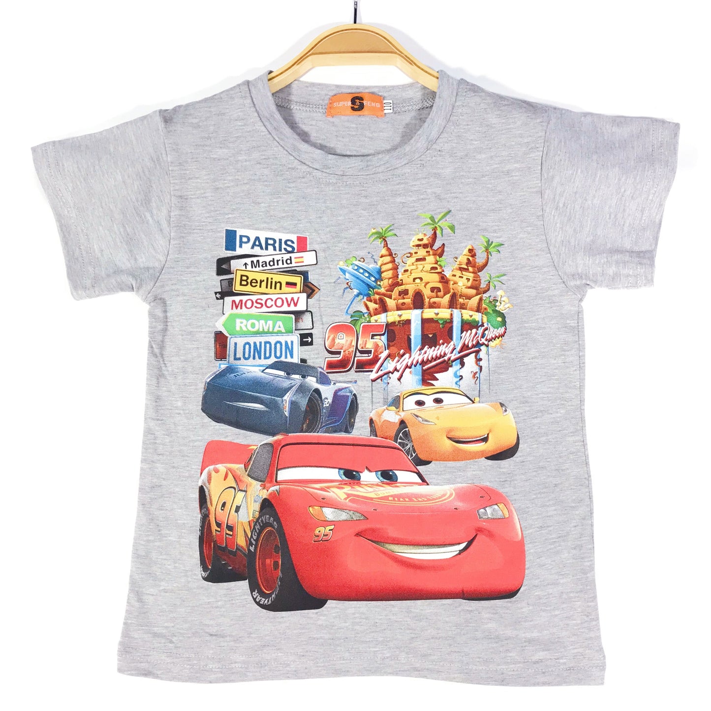 Disney 2022 New Kid Shirts Boys T-shirt Summer Short-sleeved  for Children's Cotton Baby Tee Clothes Kids Tops Car McQueen 3-9 Y