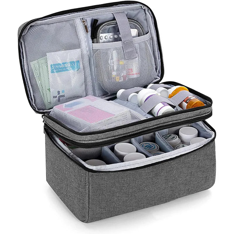 Home Family First Aid Kit Bag Large Capacity Medicine Organizer Box Storage Bag Travel Survival Emergency Empty Portable