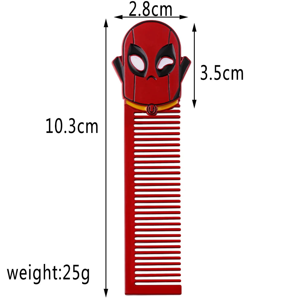 Marvel Movies The Avengers Comb Anti Static Hair Brush Superheroes Iron Man Spider Man Deadpool Beauty Styling Tool Metal Makeup