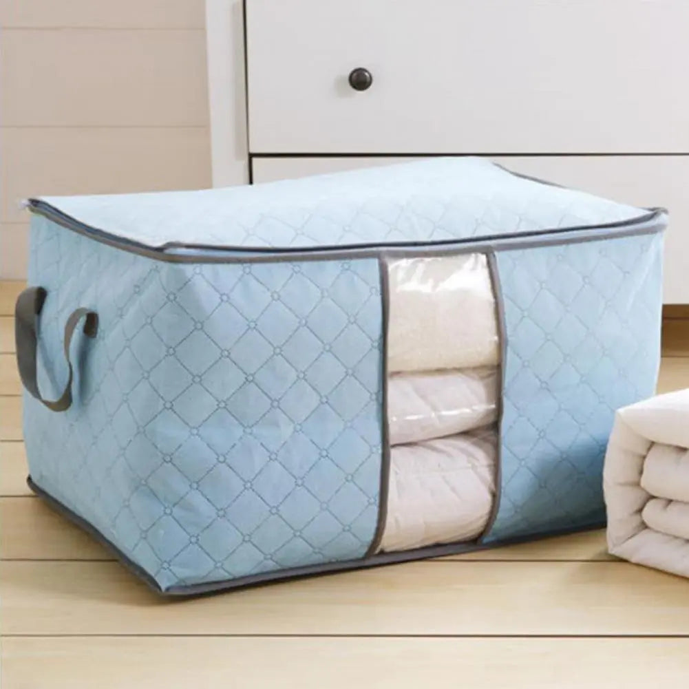 Storage Bag Box Zippered Stackable Clothes Quilts Pillows Home Organizer Pouch