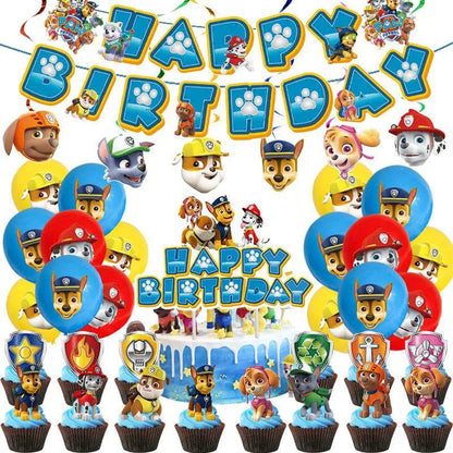 PAW Patrol Birthday Party Decorations Latex Aluminum Foil Balloons Disposable Tableware Kids Event Supplies Chase Marshall Skye