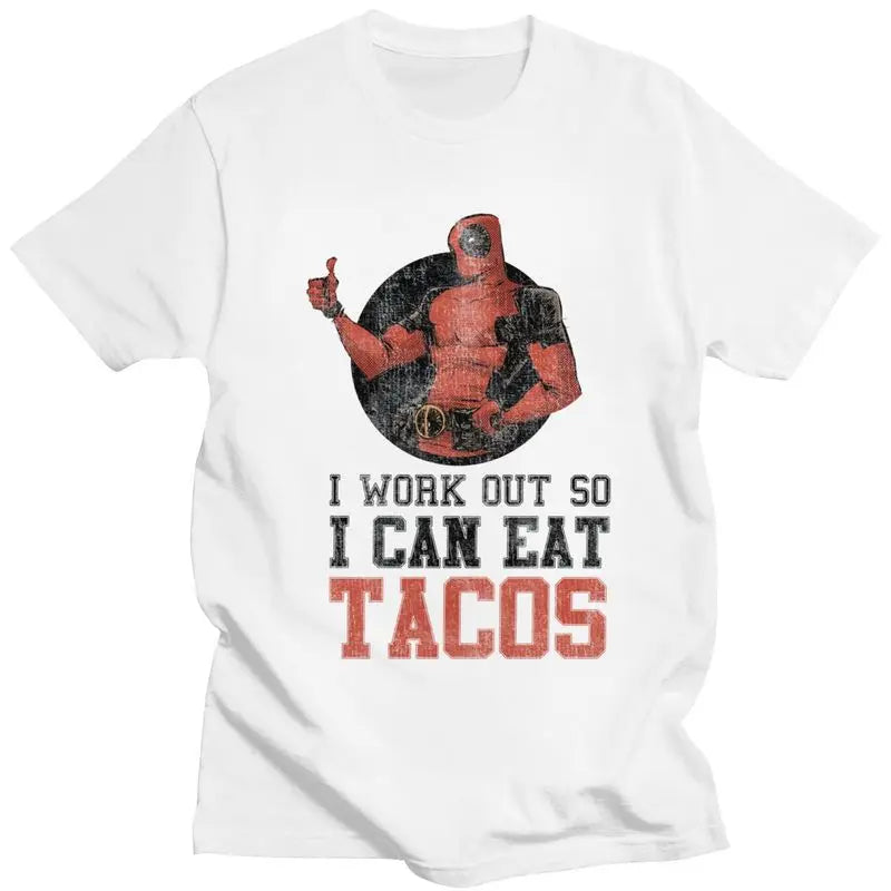 Custom Male Deadpool Work Out T Shirt Short Sleeve Cotton Tshirts T-shirt Leisure Tee Slim Fit Clothes