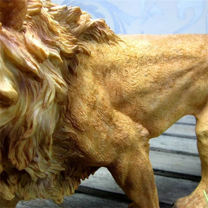 African Lion Sculpture Handmade Resin Lion King Statue Living Room Wild Animal Ornament Craftworks for Home Decor Business Gift