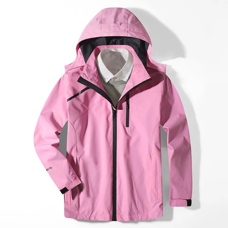 Women's Casual Waterproof Windproof Jacket Hooded Coat Spring Autumn Breathable Tourism Mountain Windbreaker Jackets Female