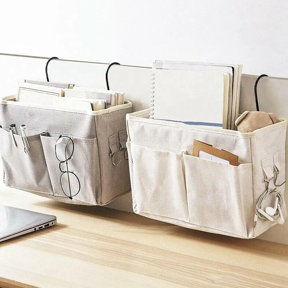 Bedside Hanging Pocket Storage Bag Bedroom Magazine Storage Pouch Diaper Caddy Toy Holder Baby Tissue Box Home Organizer