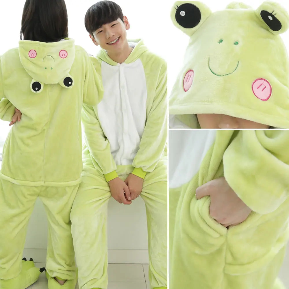 Adult Animal Pyjamas Women Men Couple Cartoon Pajamas Suit Halloween Christmas Party Sleepwear Kigurumi Cosplay Onepiece Costume