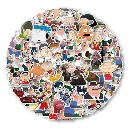 10/30/50/100pcs Family Guy Stickers Cartoon DIY Graffiti Skateboard Luggage Laptop Waterproof Anime Kids Stickers Decals Toys