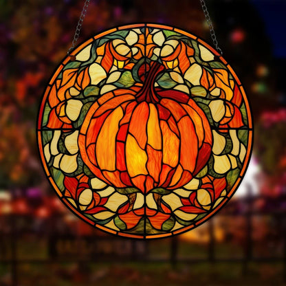 Fall Pumpkin Gifts Stained Window Hangings Decor Suncatcher Halloween Decoration For  Office Kitchen Living Room Sun Catcher