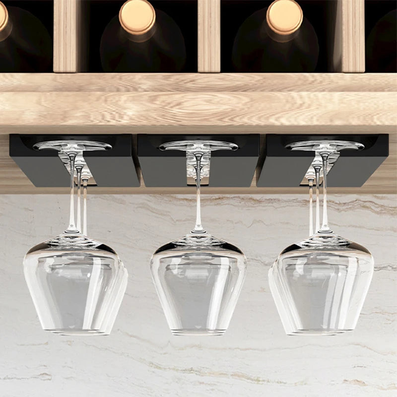 Kitchen Cabinet Free Punching Holder Wine Glass Rack Multi-Function Classification Stemware Cup organizer Hanging Holder shelf