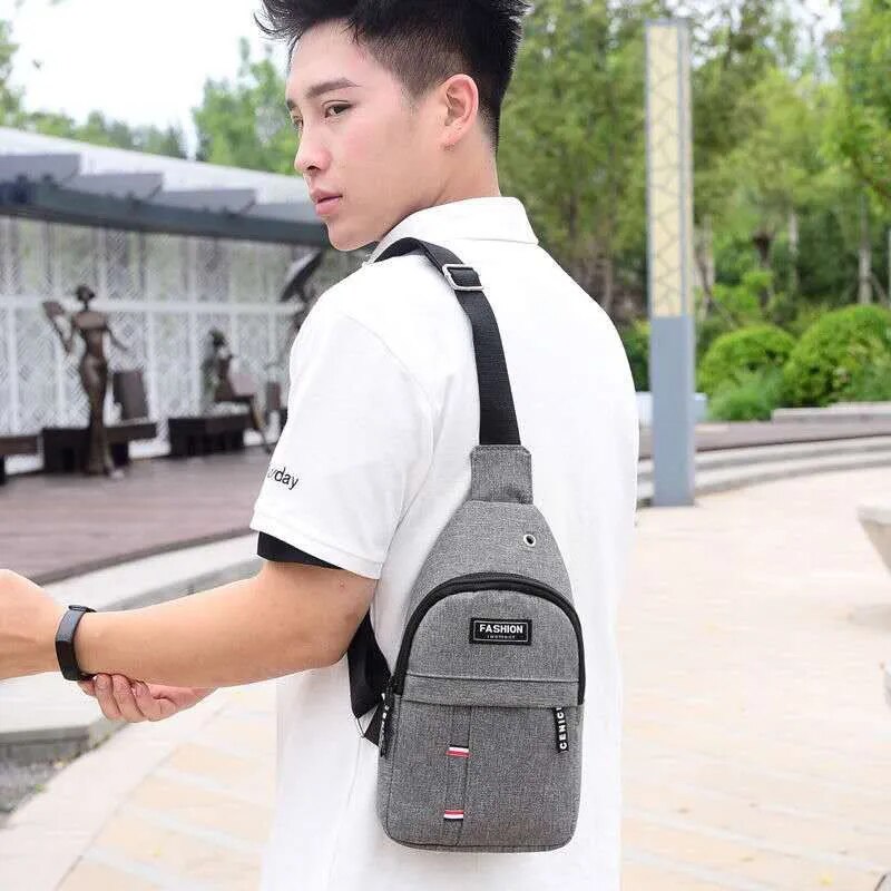 2023 New Chest Bag New Men Simple Nylon Fashion Waterproof One Shoulder Crossbody Bag