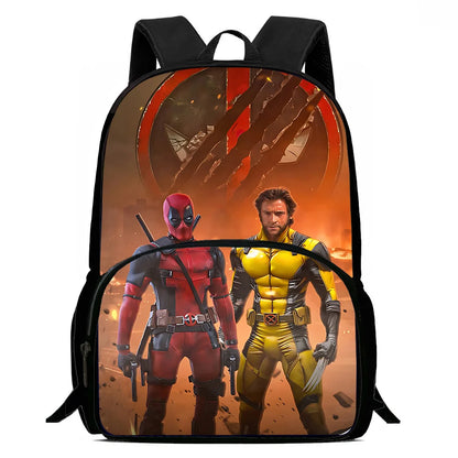 Child Superhero Deadpools Backpacks Shoulder Bag Pencil Case Pupil Large Capacity School Bags for Boys Girls Best Gift