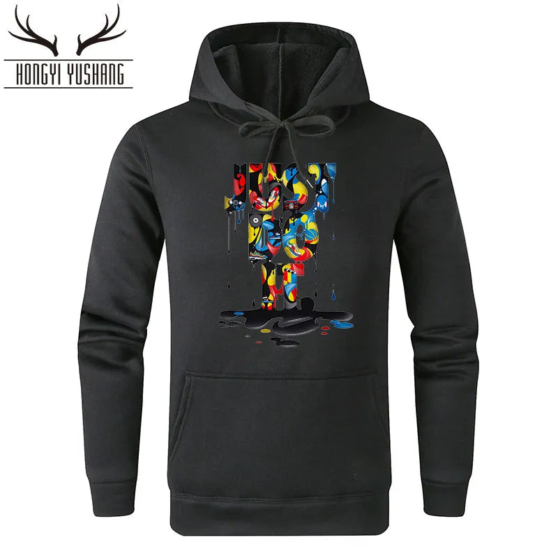 Men's New Fashion Boys and Girls Large Hoodie Printed with Personalized Flower Print Spring and Autumn Harajuku Hoodie w54