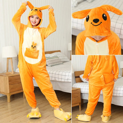 Adult Animal Pyjamas Women Men Couple Cartoon Pajamas Suit Halloween Christmas Party Sleepwear Kigurumi Cosplay Onepiece Costume