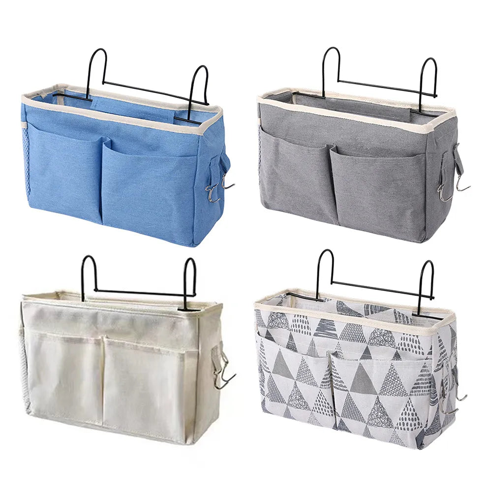 Bedside Hanging Pocket Storage Bag Bedroom Magazine Storage Pouch Diaper Caddy Toy Holder Baby Tissue Box Home Organizer