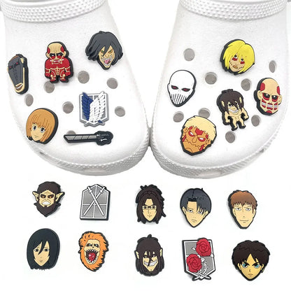 Attack on Titan Shoe Charms for Croc Accessories Cartoon PVC Shoe Decorations  Buckle for Kids Party Adults Gifts