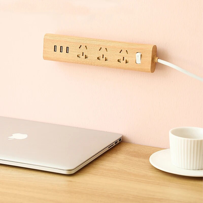 Self-Adhesive Power Socket  Strip Fixator Wall  Mounted Self Adhesive  Punch Free Row Plug Holder for Kitchen Home Office