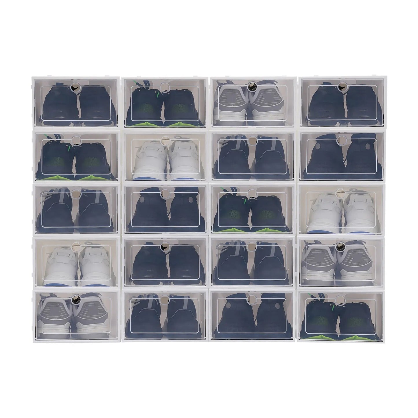 20pcs Shoe Box Set Foldable Storage Plastic Clear Home Organizer Rack Stack