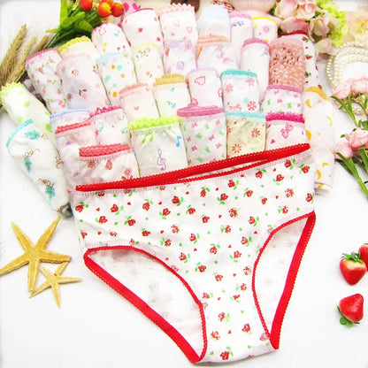 24pcs/Lot Cotton Girls Briefs Children's Underwear Triangle  Panties Kids Underpants 2-12Years