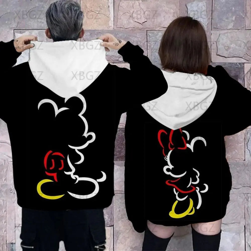 Couple Outfit Sweatshirt Woman Children's Hoodie Men's Mickey Mouse Minnie Mouse Hoodies Print Top Disney Women Clothing Fashion Sweatshirts