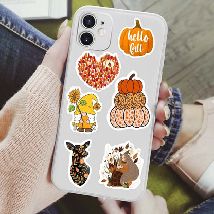 Autumn Stickers  Animals Leaves Pumpkins Plants Clothes Decals DIY Skateboard Laptop Luggage Cup Motorcycle Phone PVC Waterproof