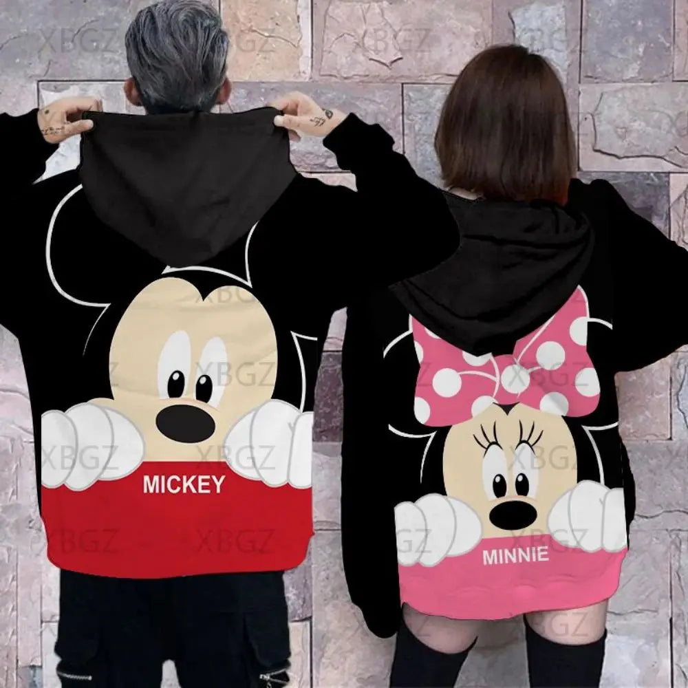 Couple Outfit Sweatshirt Woman Children's Hoodie Men's Mickey Mouse Minnie Mouse Hoodies Print Top Disney Women Clothing Fashion Sweatshirts