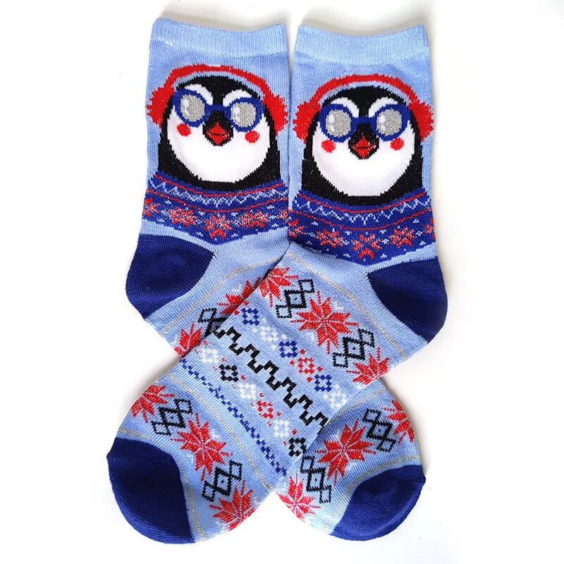 Women Socks Casual Winter Christmas Socks Thickened David's Deer Socks Cotton Cartoon Warm Lady Christmas Socks Gift Elk Socks