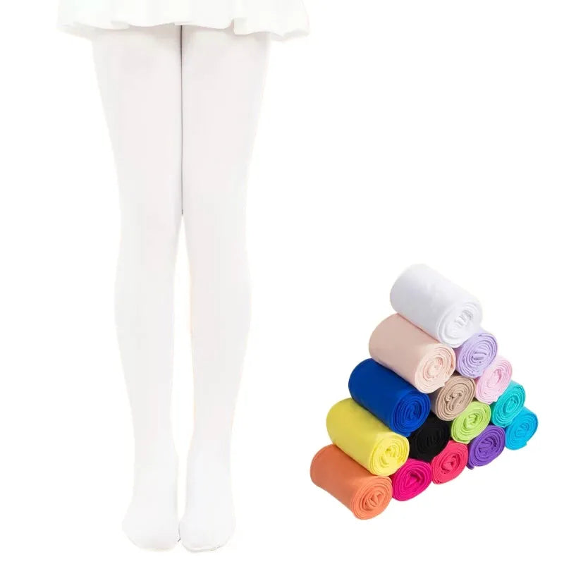 Kids Pantyhose Ballet Dance Tights for Girls Stocking Children Velvet Solid White Pantyhose Girls Tights