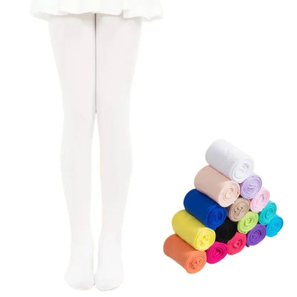 Kids Pantyhose Ballet Dance Tights for Girls Stocking Children Velvet Solid White Pantyhose Girls Tights