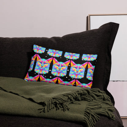 Colorful Space Cat Basic Pillow Kelsey's Korner Designed