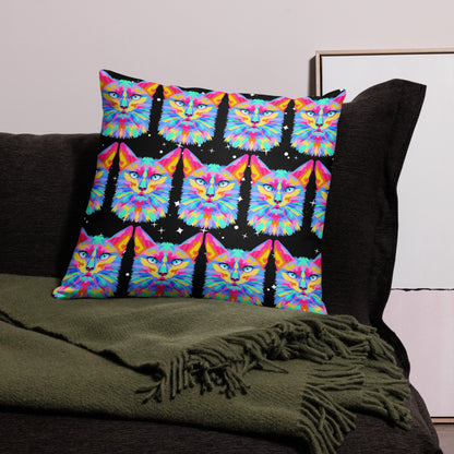 Colorful Space Cat Basic Pillow Kelsey's Korner Designed