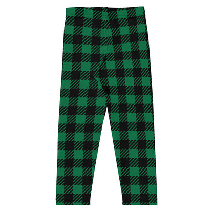 Green Plaid Kid's Leggings