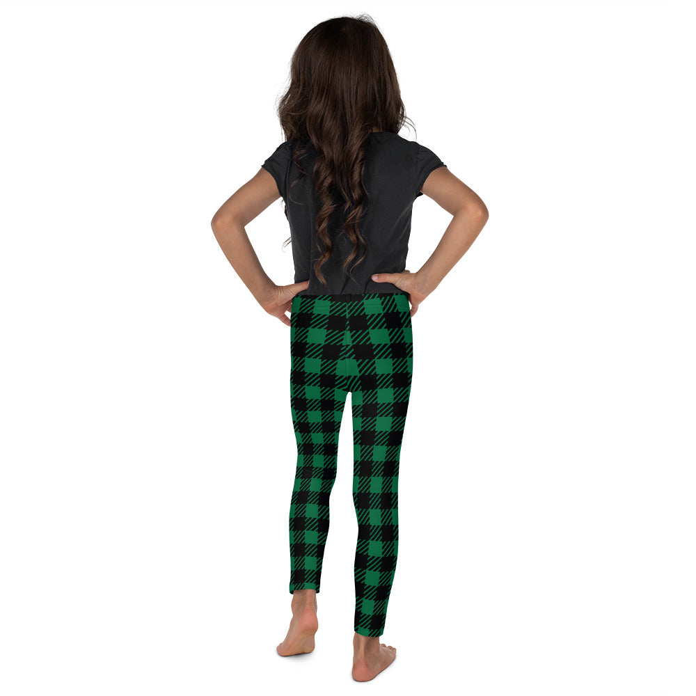 Green Plaid Kid's Leggings