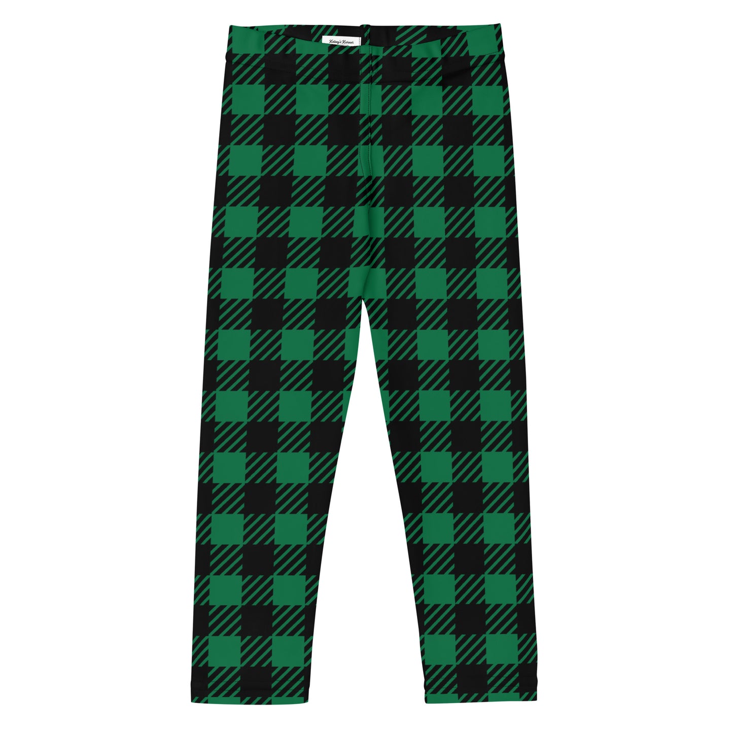 Green Plaid Kid's Leggings