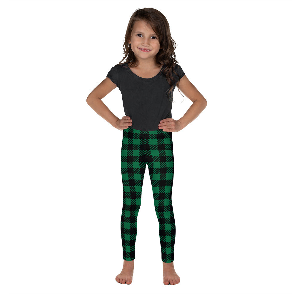 Green Plaid Kid's Leggings