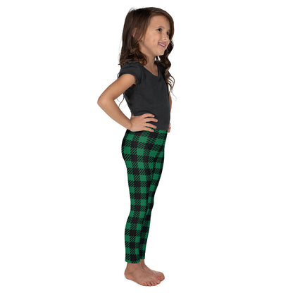 Green Plaid Kid's Leggings