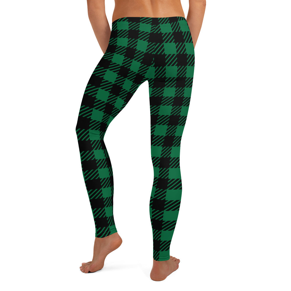 Green Plaid Women's Leggings