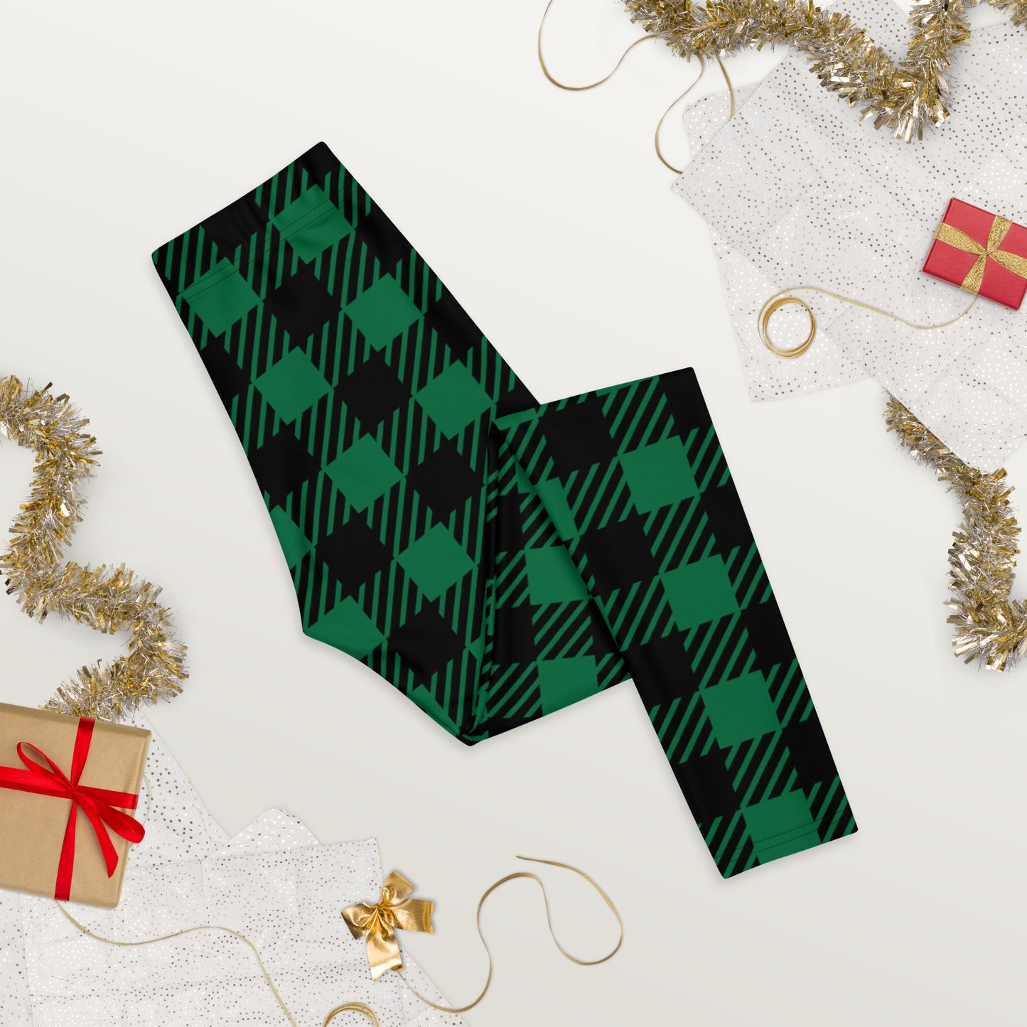 Green Plaid Women's Leggings