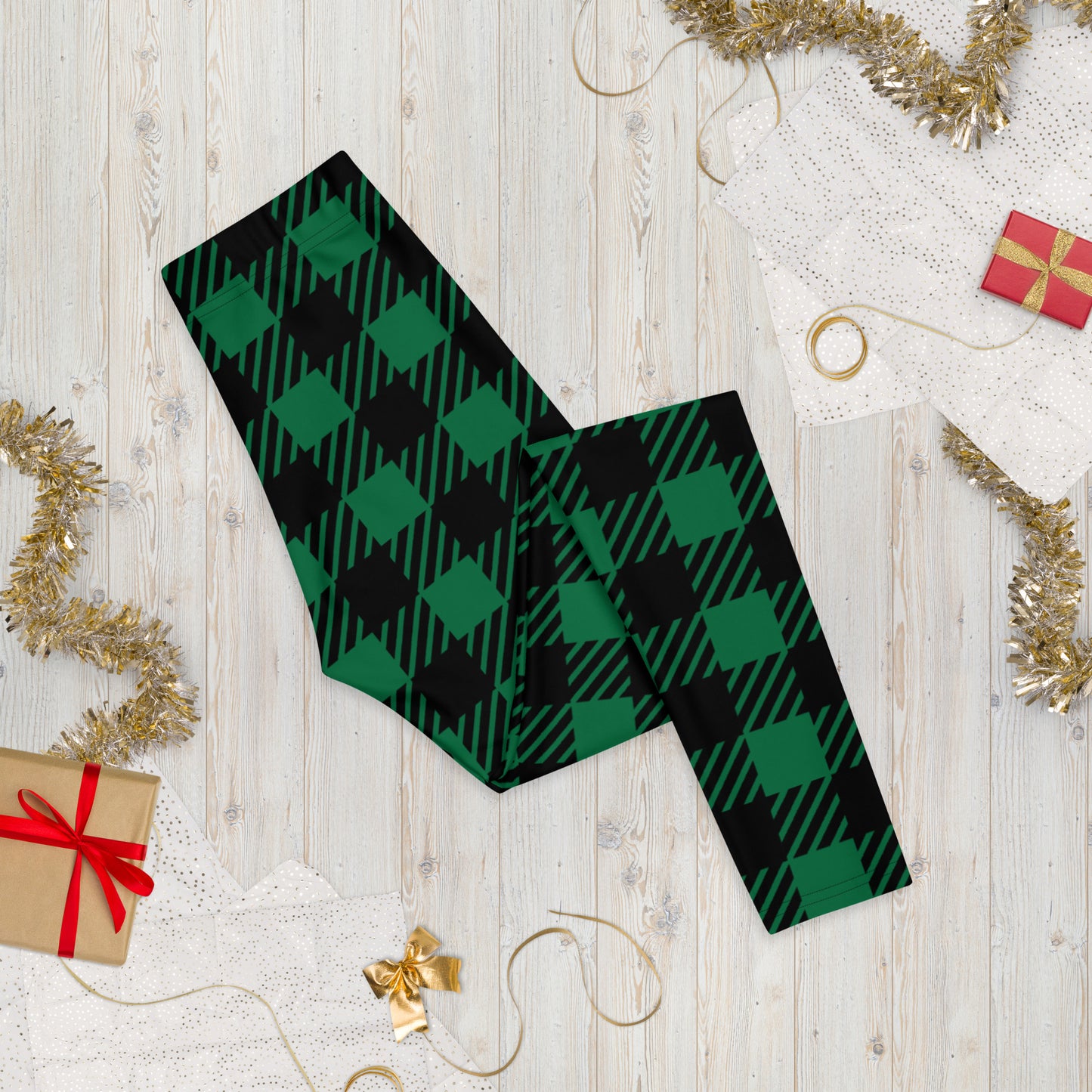 Green Plaid Women's Leggings