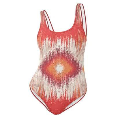 Orange Pattern One-Piece Swimsuit